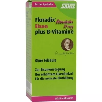 FLORADIX Raud pluss B-vitamiinid kapslid, 40 tk