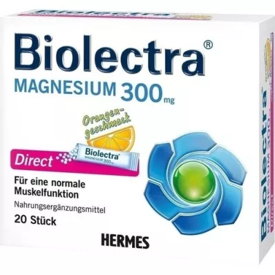 BIOLECTRA Magneesium 300 mg Direct Orange Sticks, 20 tk