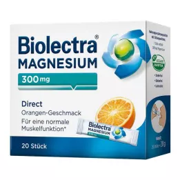 BIOLECTRA Magneesium 300 mg Direct Orange Sticks, 20 tk