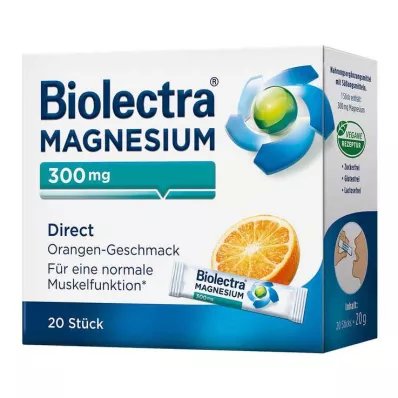 BIOLECTRA Magneesium 300 mg Direct Orange Sticks, 20 tk