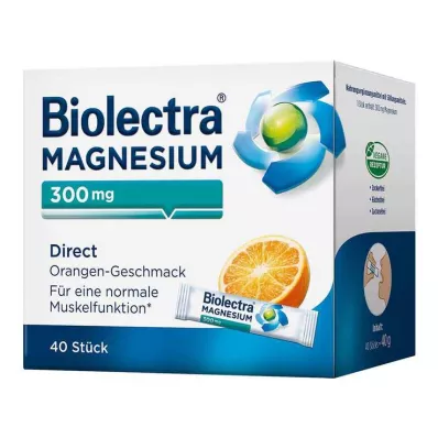 BIOLECTRA Magneesium 300 mg Direct Orange Sticks, 40 tk
