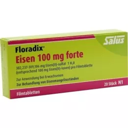 FLORADIX Raud 100 mg forte õhukese polümeerikattega tabletid, 20 tk