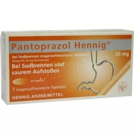 PANTOPRAZOL Hennig b.Sodbrennen 20 mg msr.Tabl., 7 tk