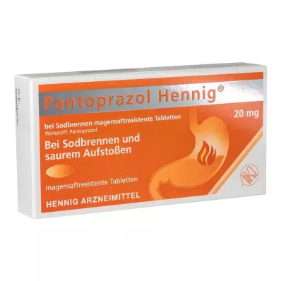 Pantoprazole Hennig b.Heartburn 20 mg gastroresistentsed tabletid, 7 tk Pantoprazole Hennig b.Heartburn 20 mg gastroresistentsed tabletid, 7 tk