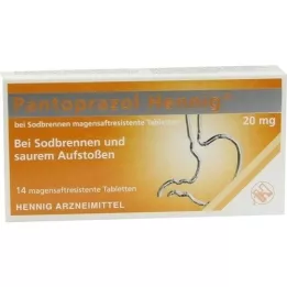 PANTOPRAZOL Hennig b.Sodbrennen 20 mg msr.Tabl., 14 tk