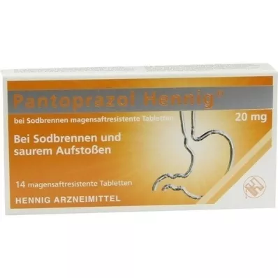 PANTOPRAZOL Hennig b.Sodbrennen 20 mg msr.Tabl., 14 tk