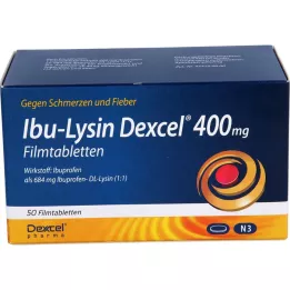 IBU-LYSIN Dexcel 400 mg õhukese polümeerikattega tabletid, 50 tk