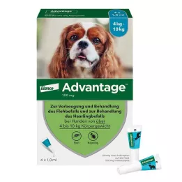 ADVANTAGE 100 lahust koertele 4-10 kg, 4 tk
