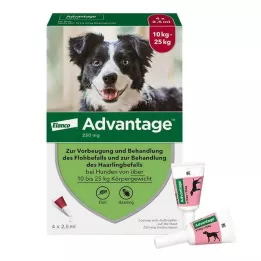 ADVANTAGE 250 lahust koertele 10-25 kg, 4 tk