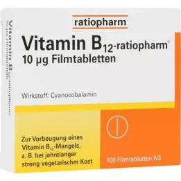 VITAMIN B12-RATIOPHARM 10 μg õhukese polümeerikattega tabletid, 100 tk
