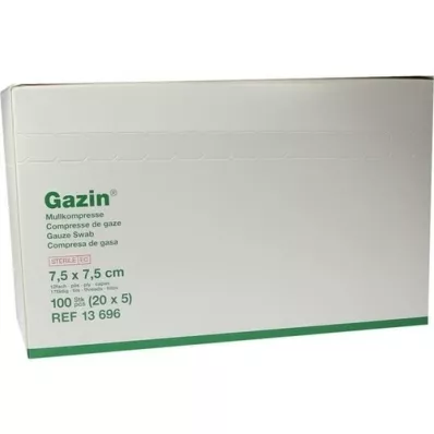 GAZIN Materjal 7,5x7,5 cm, steriilne 12x keskmise suurusega, 20X5 tk