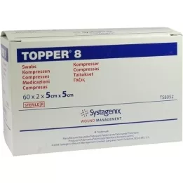 TOPPER 8 Compr.5x5 cm steriilne, 60X2 St