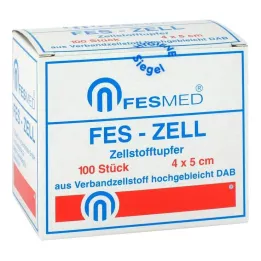 ZELLSTOFFTUPFER FES ZELL 4x5 cm tugevalt pleegitatud, 100 tk