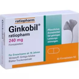 GINKOBIL-ratiopharm 240 mg õhukese polümeerikattega tabletid, 60 tk