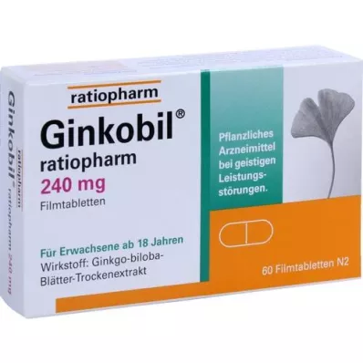 GINKOBIL-ratiopharm 240 mg õhukese polümeerikattega tabletid, 60 tk