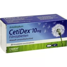 CETIDEX 10 mg õhukese polümeerikattega tabletid, 20 tk