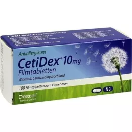 CETIDEX 10 mg õhukese polümeerikattega tabletid, 100 tk