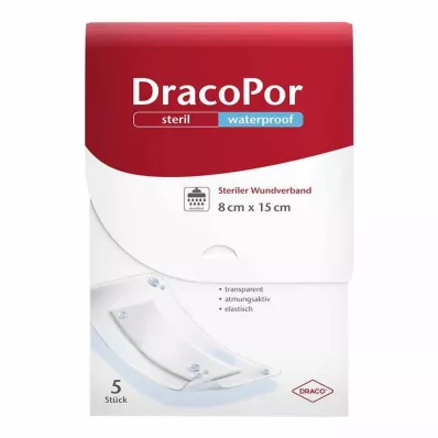 DRACOPOR veekindel haavaside 8x15 cm steriilne, 5 tk