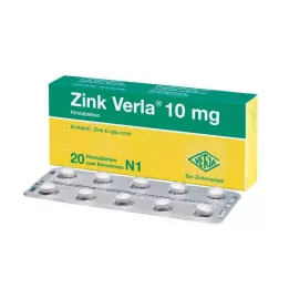 Zinc Verla® 10 mg õhukese polümeerikattega tabletid, 20 tk