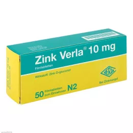 Zinc Verla® 10 mg õhukese polümeerikattega tabletid, 50 tk