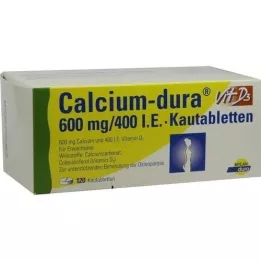 CALCIUM DURA Vit D3 600 mg/400 I.U. närimistabletid, 120 tk