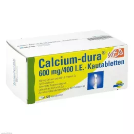 CALCIUM DURA Vit D3 600 mg/400 I.U. närimistabletid, 120 tk