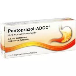 PANTOPRAZOL ADGC 20 mg kõhukese polümeerikattega tabletid, 7 tk