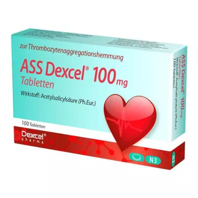 ASS Dexcel 100 mg tabletid, 100 tk ASS Dexcel 100 mg tabletid, 100 tk