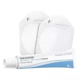 ANESDERM 25 mg/g + 25 mg/g kreemi + 2 plaastrit, 5 g