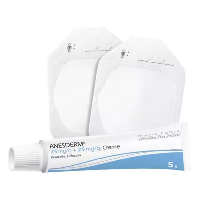 ANESDERM 25 mg/g + 25 mg/g kreemi + 2 plaastrit, 5 g