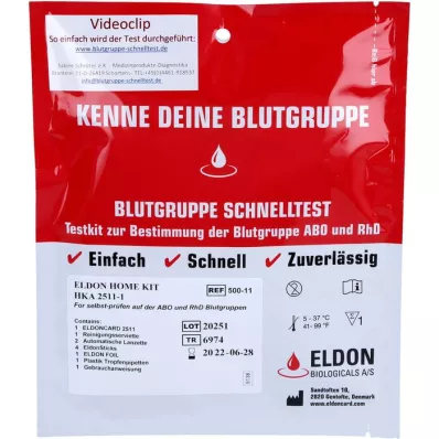 BLUTGRUPPE Kiirtest Eldon Home-Kit HKA 2511-1, 1 tk