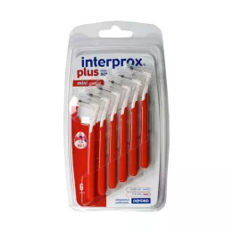 INTERPROX pluss mini kooniline punane hambahari, 6 tk