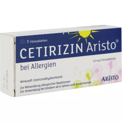 CETIRIZIN Aristo allergiatele 10 mg õhukese polümeerikattega tabletid, 7 tk