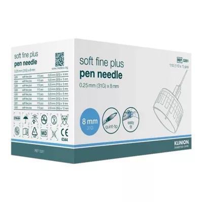 Klinion Soft fine plus kanüülid 8mm 31G 0,25mm, 110 tk