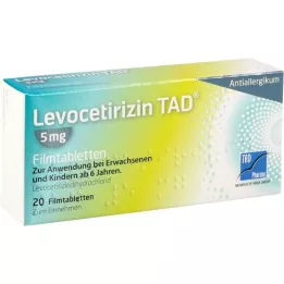 LEVOCETIRIZIN TAD 5 mg õhukese polümeerikattega tabletid, 20 tk
