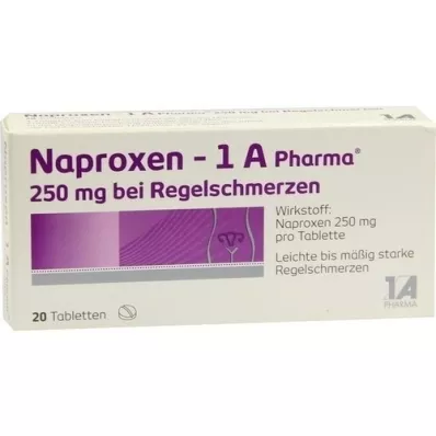 NAPROXEN-1A Pharma 250 mg menstruatsioonivalude korral, 20 tk