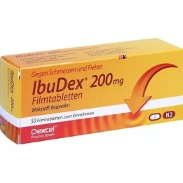 IBUDEX 200 mg õhukese polümeerikattega tabletid, 50 tk