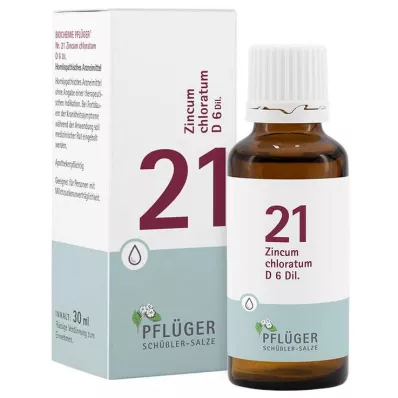 Biochemistry Pflueger 21 Zincum chloratum D 6 tilka, 30 ml