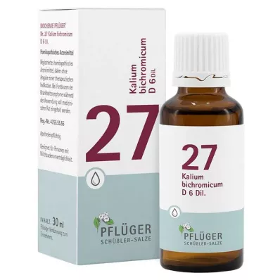 Biochemistry Pflueger 27 Kalium bichromicum D 6 tilka, 30 ml