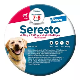 SERESTO 4,50g + 2,03g Kaelarihm koertele alates 8kg, 1 tk