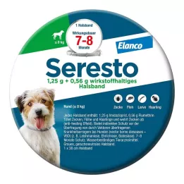 SERESTO 1,25g + 0,56g Kaelarihm kuni 8kg kaaluvatele koertele, 1 tk