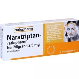 NARATRIPTAN-ratiopharm migreeni jaoks õhukese polümeerikattega tabletid, 2 tk