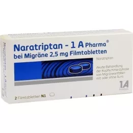 NARATRIPTAN-1A Pharma migreeniks 2,5 mg õhukese polümeerikattega tabletid, 2 tk