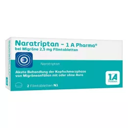 NARATRIPTAN-1A Pharma migreeniks 2,5 mg õhukese polümeerikattega tabletid, 2 tk