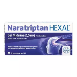 NARATRIPTAN HEXAL migreeniks 2,5 mg õhukese polümeerikattega tabletid, 2 tk