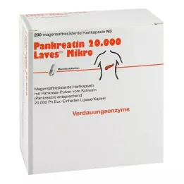 PANKREATIN 20,000 Laves Micro enteroidkattega kõvakapslit, 200 tk