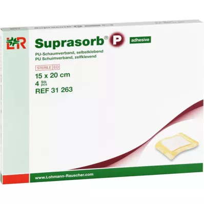 SUPRASORB P PU-Foam v.isekleepuv 15x20 cm, 4 tk