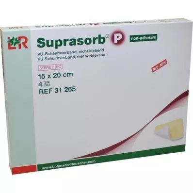 SUPRASORB P PU-Foam v.mittekleepuv 15x20 cm, 4 tk