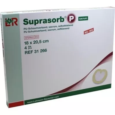 SUPRASORB P PU-Foam v.selfcl.sacrum 18x20,5 cm, 4 tk