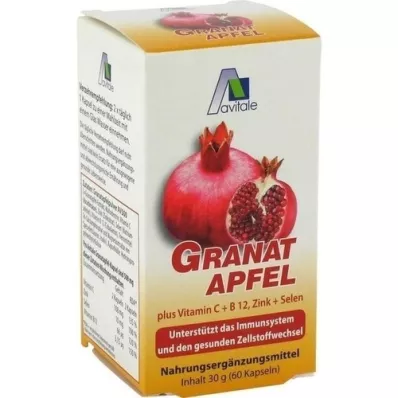 GRANATAPFEL 500 mg pluss Vit.C+B12+tsink+Selenium Caps., 60 tk